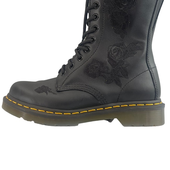 Dr MARTEN 1914 VONDA MON LEATHER BLACK BOOT FLOWER EMBROIDERY DETAILING SIZE UK4 - Picture 8 of 16